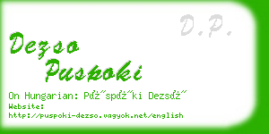 dezso puspoki business card